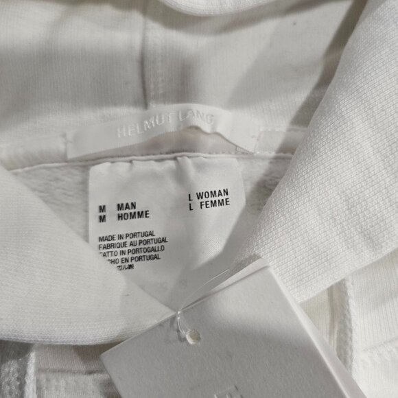 Helmut Lang Logo-Print Hooded Sweatshirt - Chalk White - Picture 12 of 12